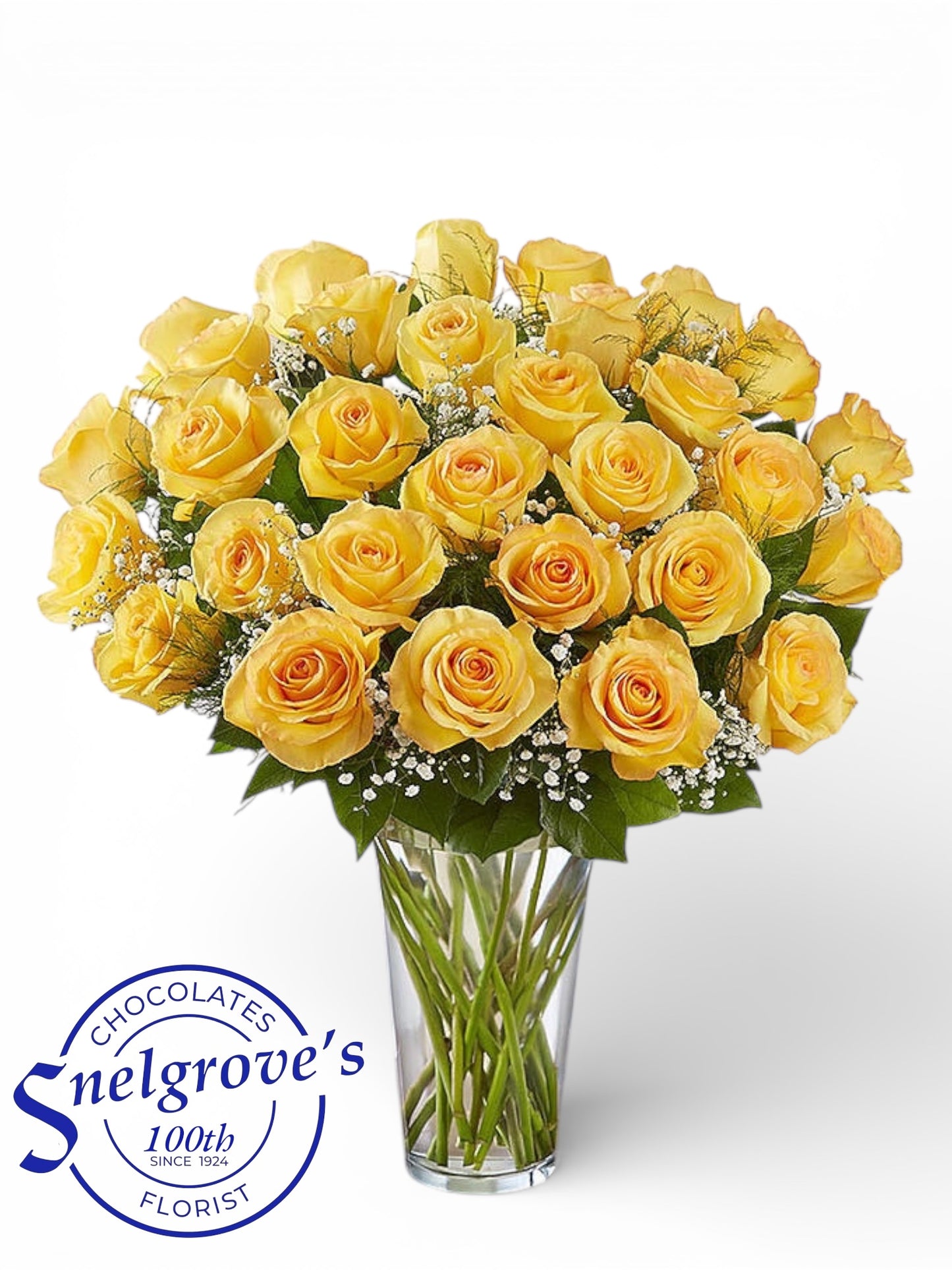 Bountiful Yellow Rose Vase
