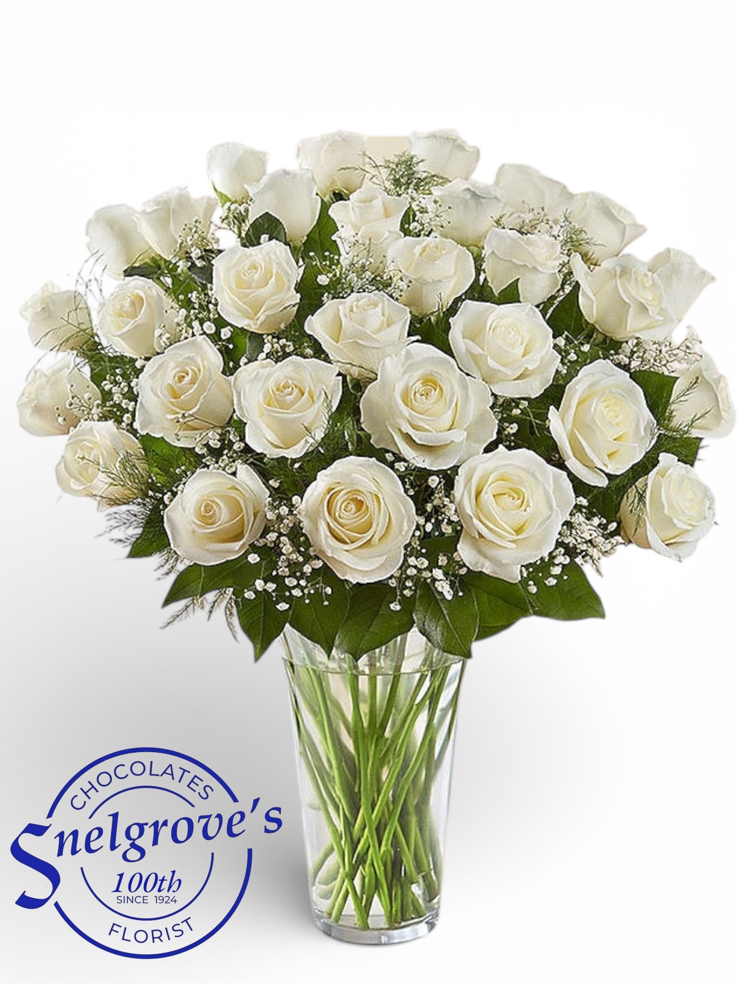 Bountiful White Rose's Vase