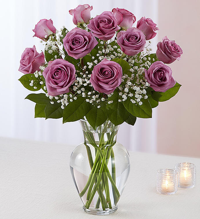 Bountiful Purple Rose Vase