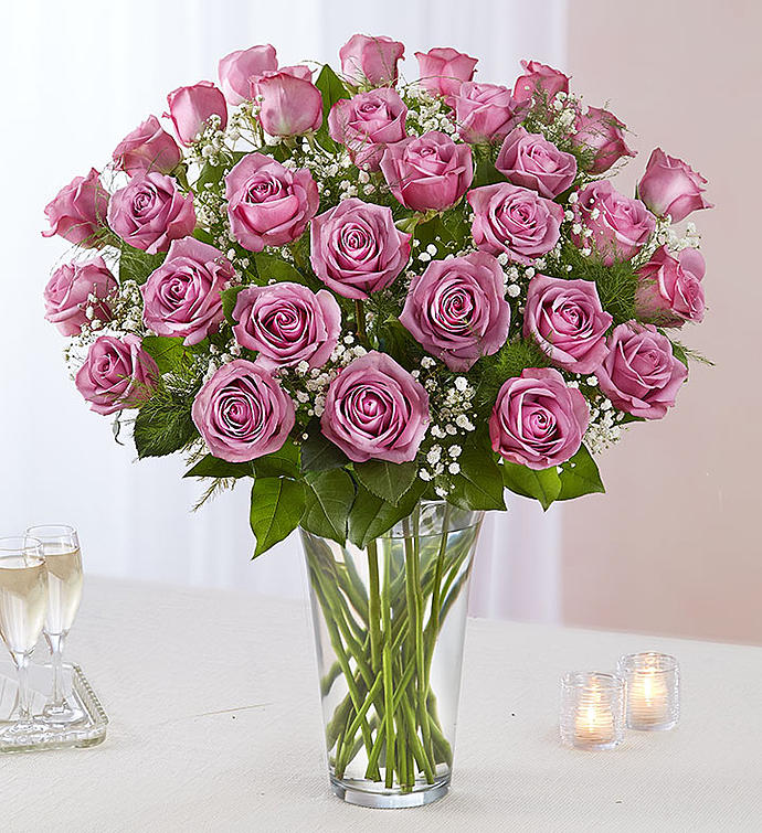Bountiful Purple Rose Vase