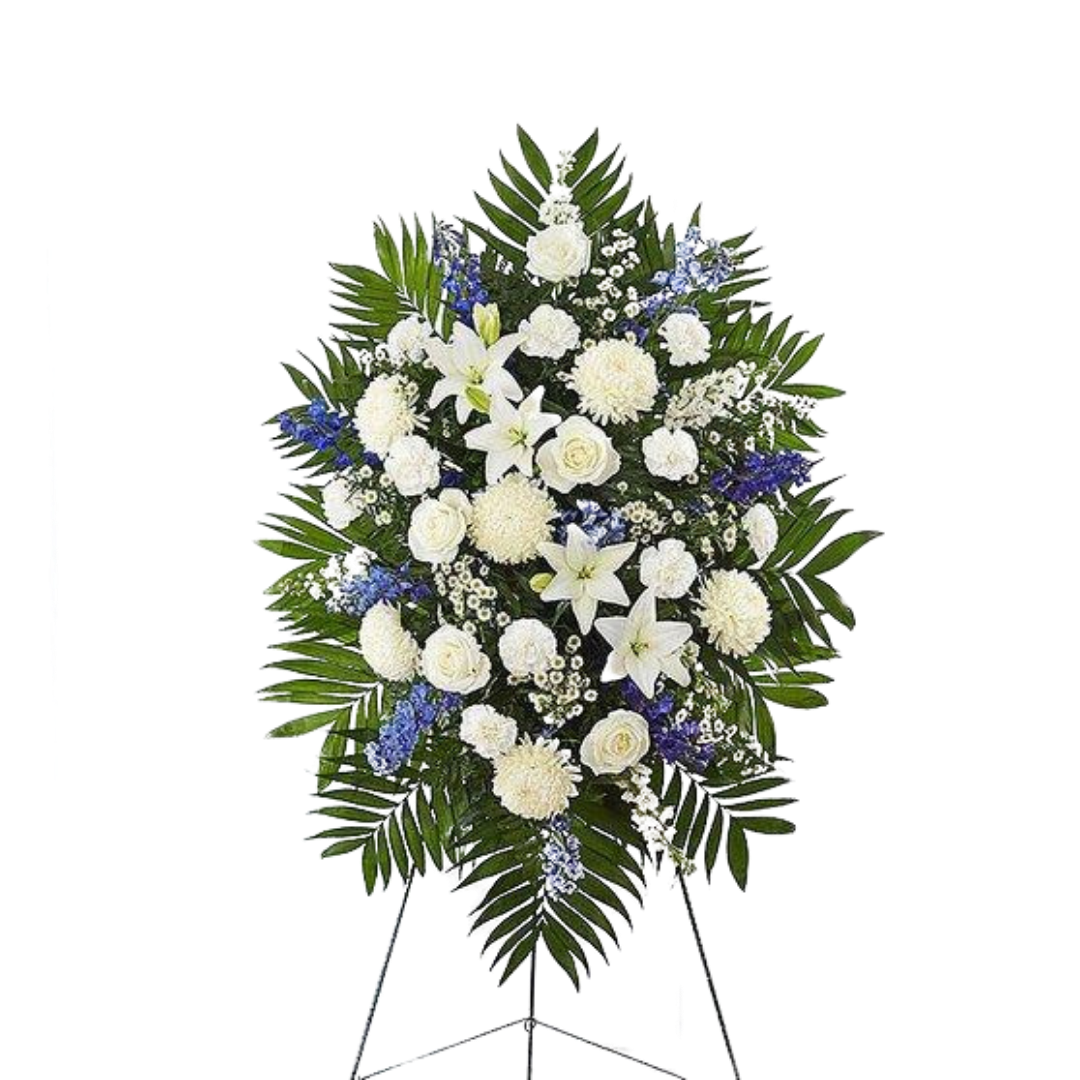 Blue & White Standing Spray