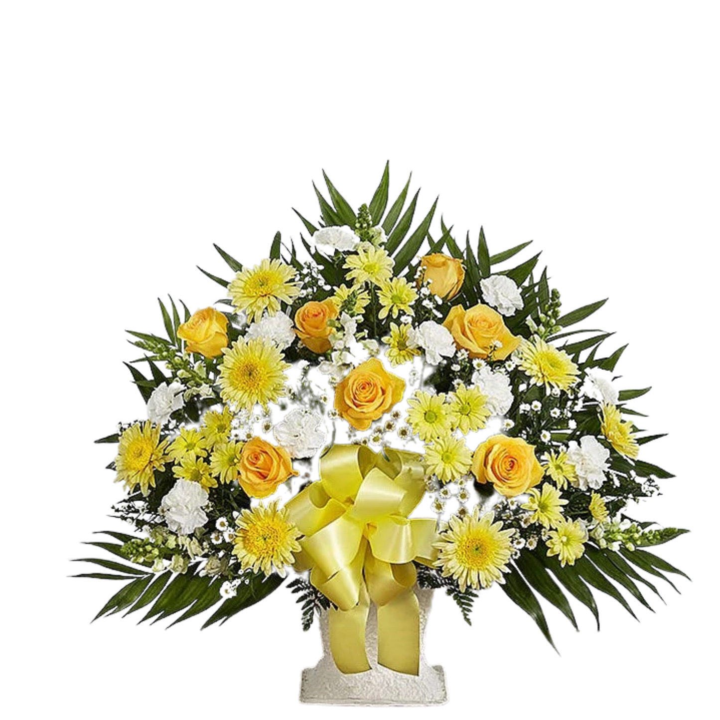 Sympathy Floor Basket - Yellow