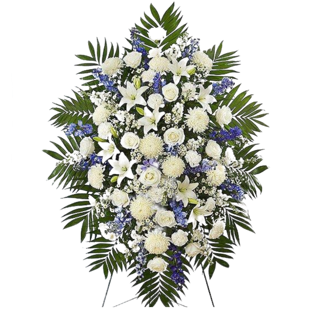 Blue & White Standing Spray