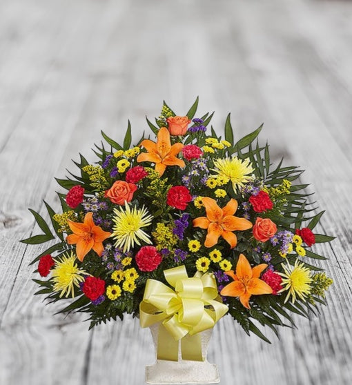 Sympathy Floor Basket - Bright