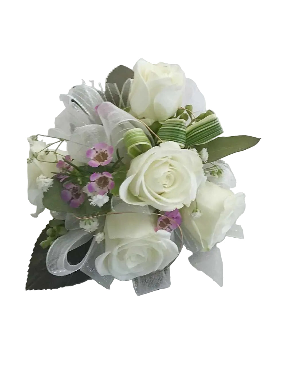 Wrist Corsage - White Rose w/ White