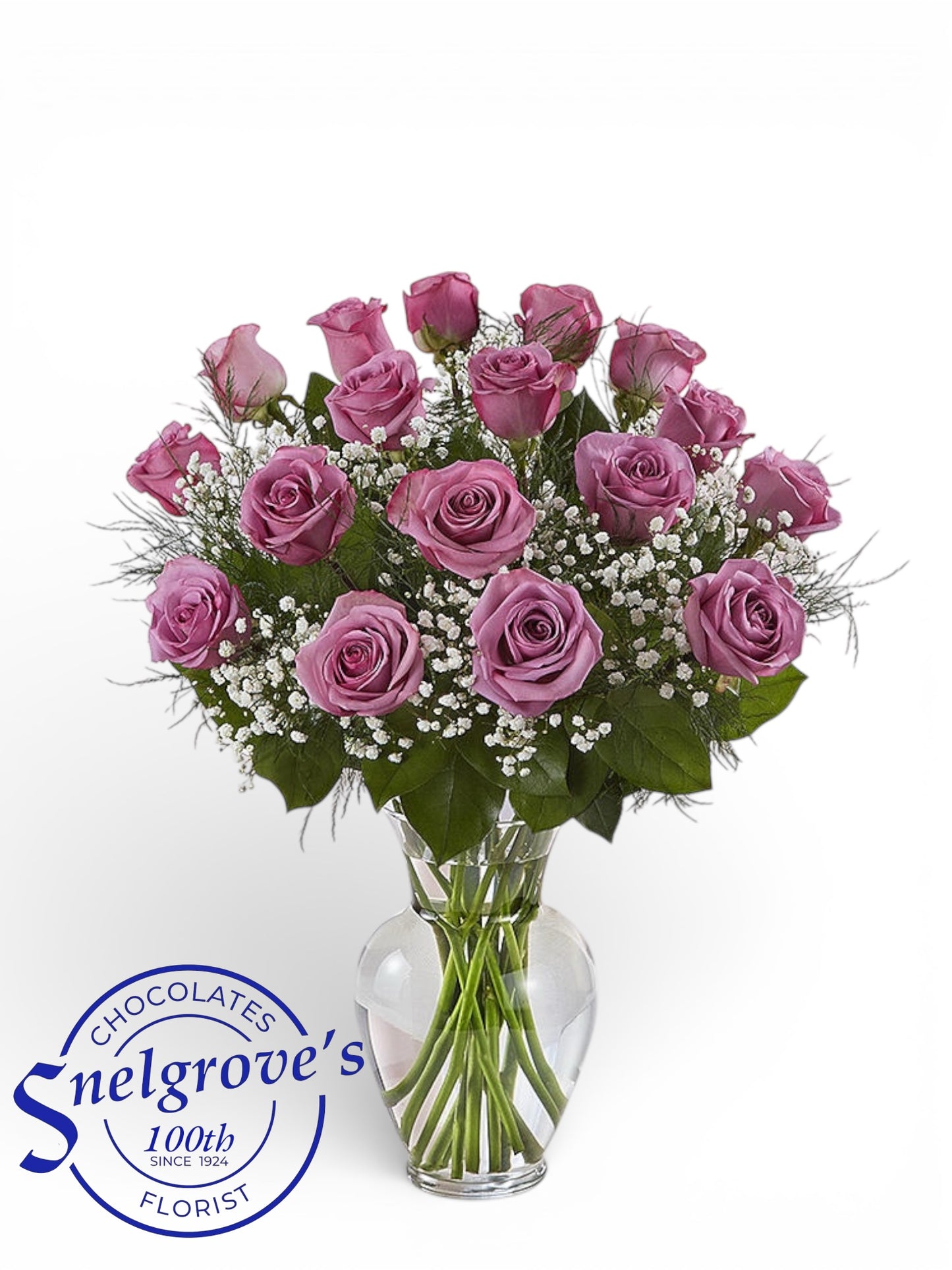 Bountiful Purple Rose Vase