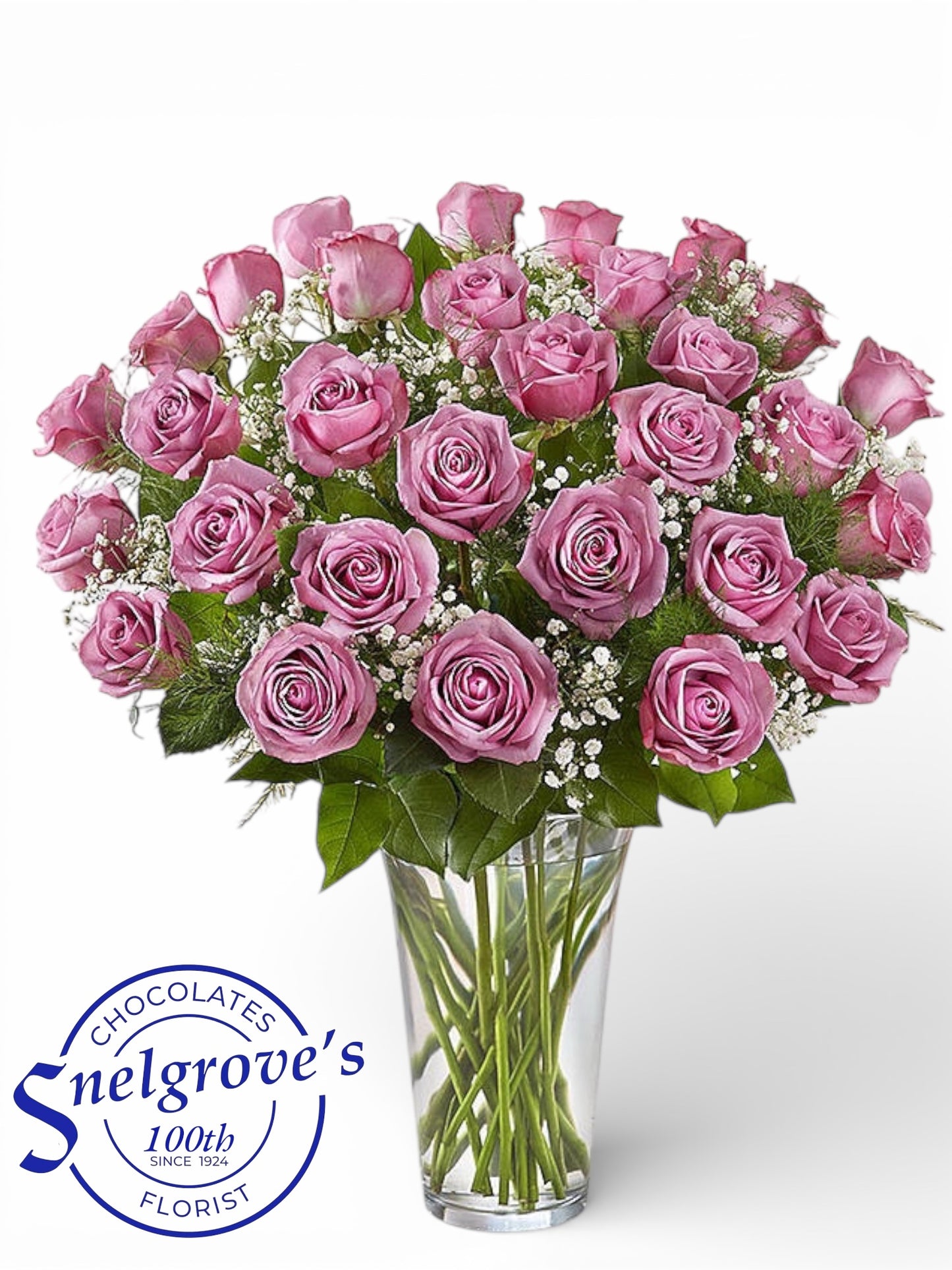 Bountiful Purple Rose Vase