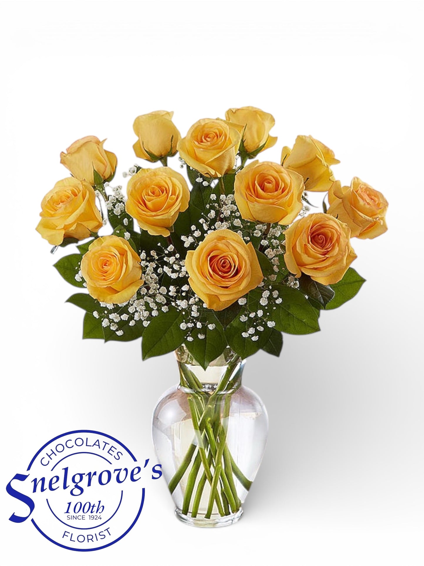 Bountiful Yellow Rose Vase