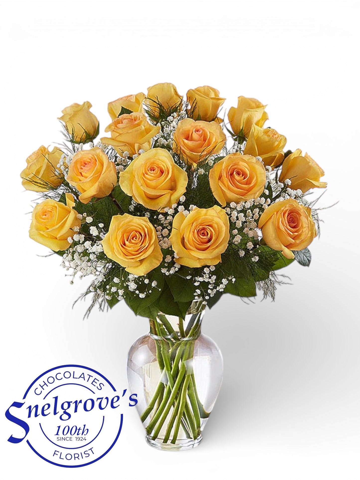 Bountiful Yellow Rose Vase