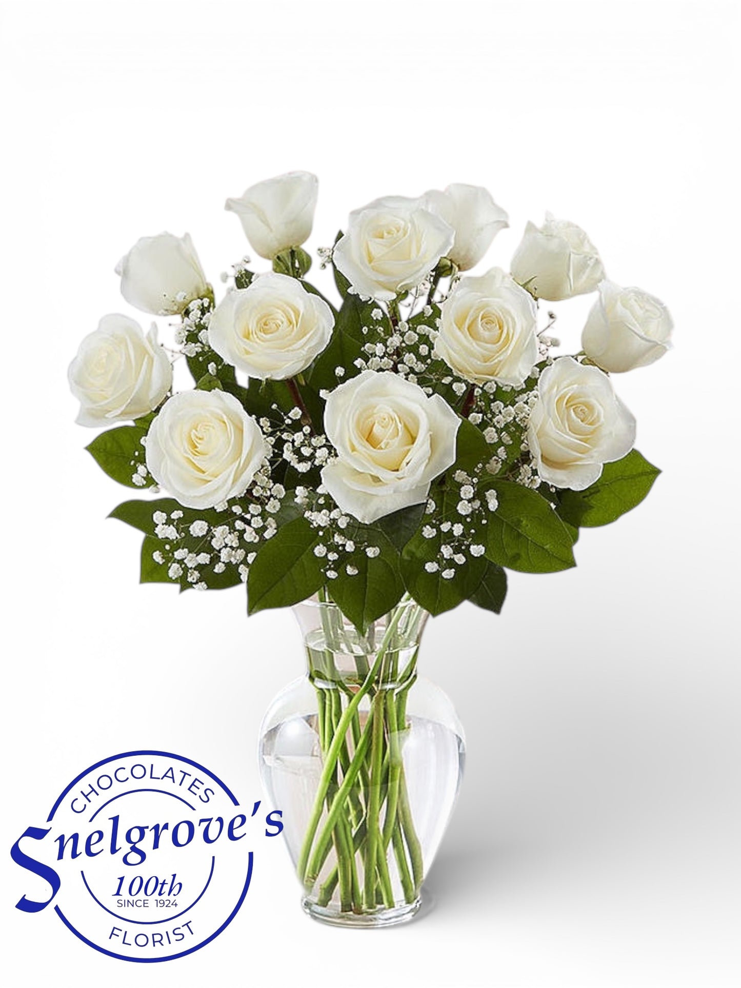 Bountiful White Rose's Vase