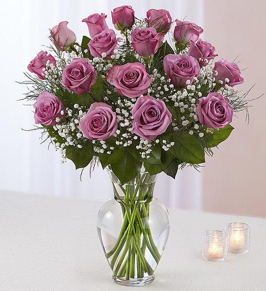 Bountiful Purple Rose Vase