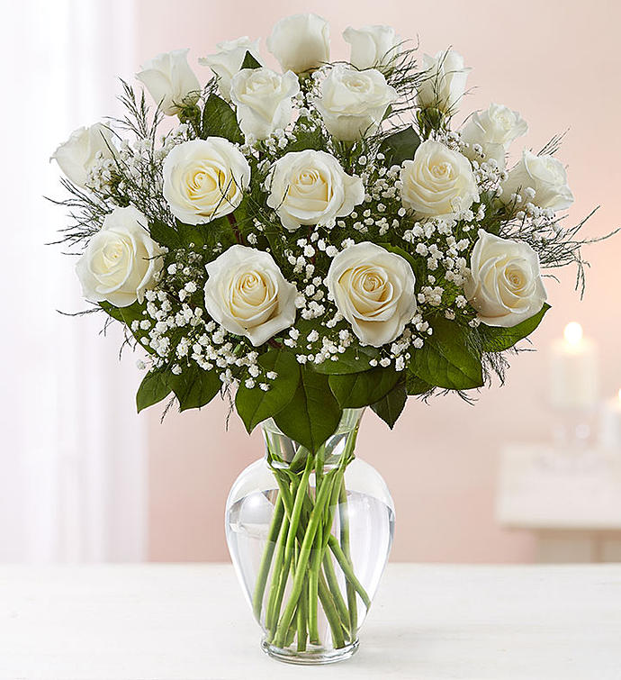 Bountiful White Rose's Vase