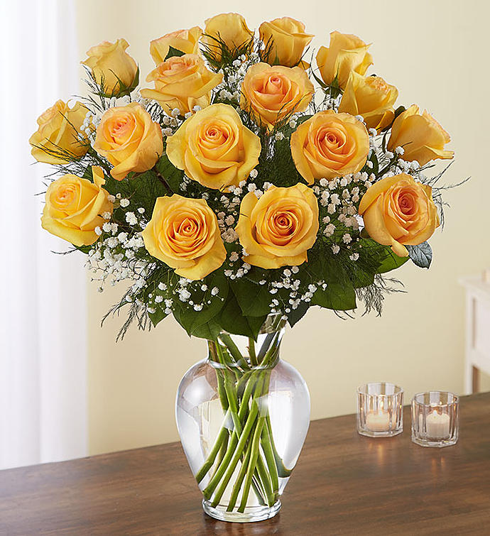 Bountiful Yellow Rose Vase