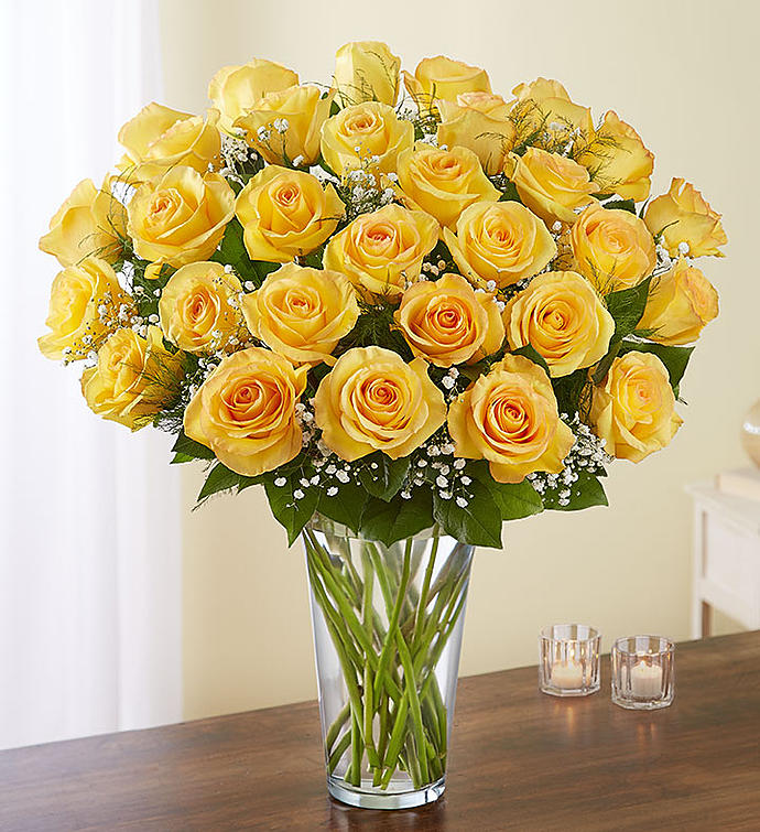 Bountiful Yellow Rose Vase