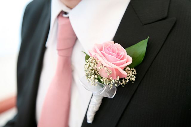 Men's Rose Boutonniere - Pink