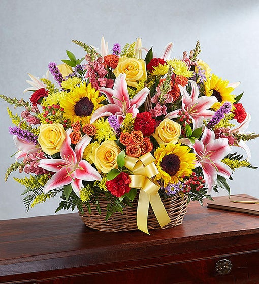 Bright Country Basket Arrangement