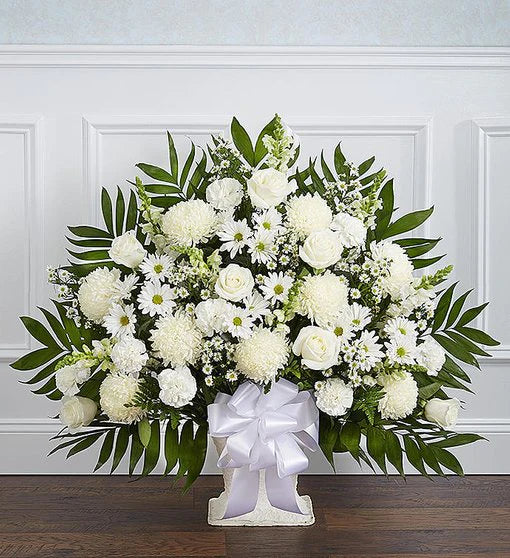 Sympathy Floor Basket - White