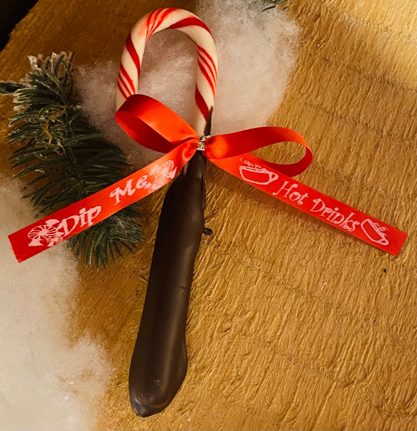 Dark Chocolate Dipped Candy Cane