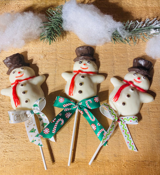 Decorated Snowman Pops