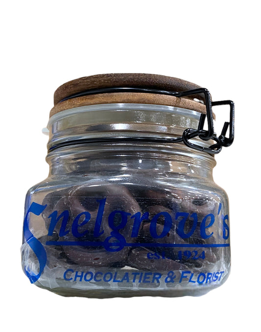 Glass Jar of Chocolate Pretzels