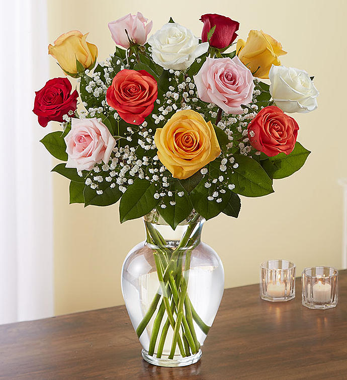 Bountiful Color Rose Vase