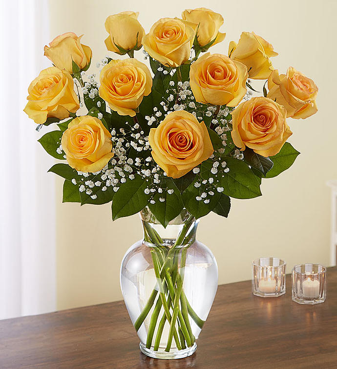 Bountiful Yellow Rose Vase